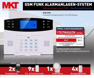 Alarmanlagen Test Multi Kon Trade Funk-Alarmanlagen-System GSM SET inkl. umfangreichem Zubehör